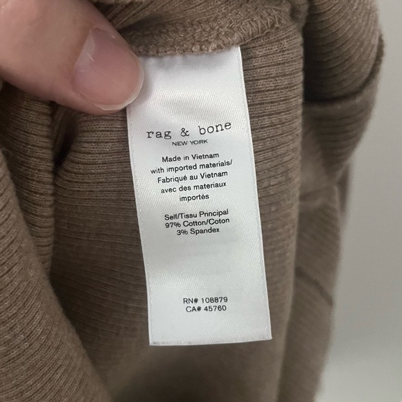 Rag & Bone Laila Long Sleeve Midi Sweater Dress Taupe Side Slit Zip Size Small - Picture 7 of 14